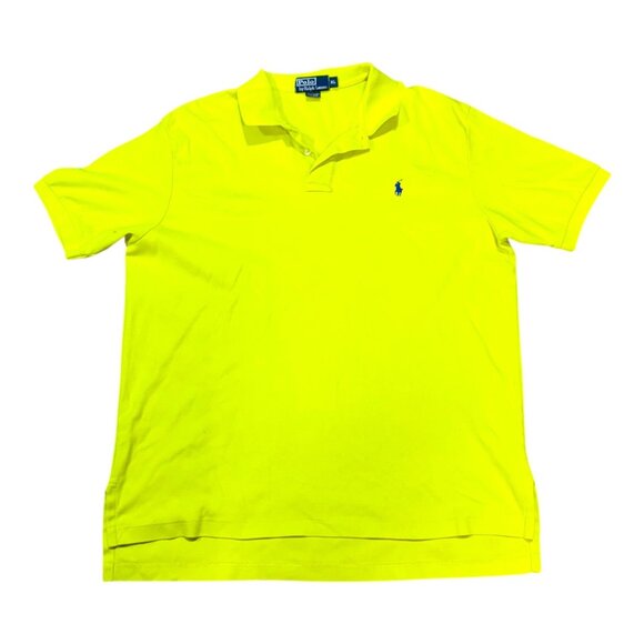 Ralph Lauren Polo Shirts Mens XL Blue & Bright Yellow Cotton Lot 2 Short Sleeve - Picture 8 of 11